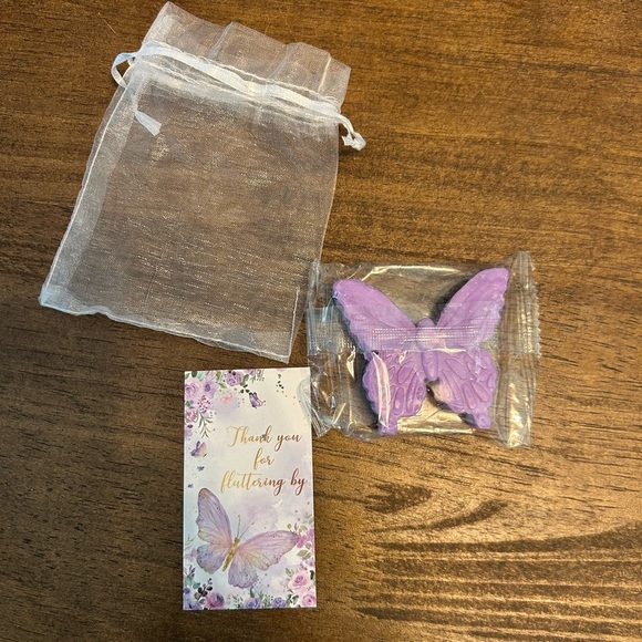 Other - Purple Butterfly Hand Body Soap with Organza Bag “Thank you for fluttering by”